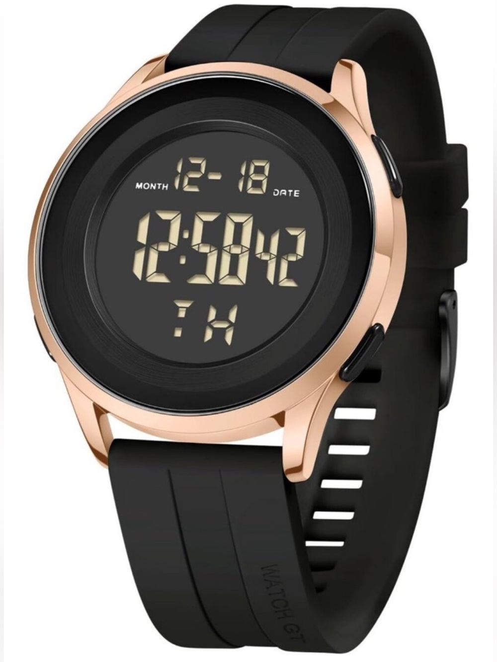 Men's Rose Gold Digital Waterproof Military Tactical Sports Minimalist Watches